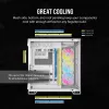 CORSAIR PC korpusas - iCUE LINK 6500X RGB Mid-Tower dviejų kamerų baltas