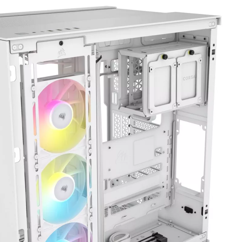 CORSAIR PC korpusas - iCUE LINK 6500X RGB Mid-Tower dviejų kamerų baltas