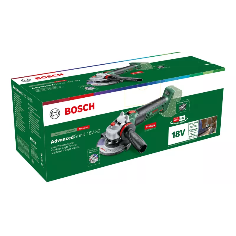 Bosch AdvancedGrind 18V-80 belaidis kampinis šlifuoklis, 125 mm
