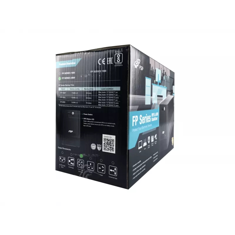 FSP FP 1500 nepertraukiamo maitinimo šaltinis (UPS) Line-Interactive 1.5 kVA 900 W 4 lizdai