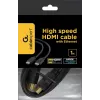 Gembird CC-HDMI4-1M HDMI 2.0 kabelis su Ethernet, kištukas–kištukas, paauksuotos jungtys, 1 m, juodas, pakuotė be dėžutės