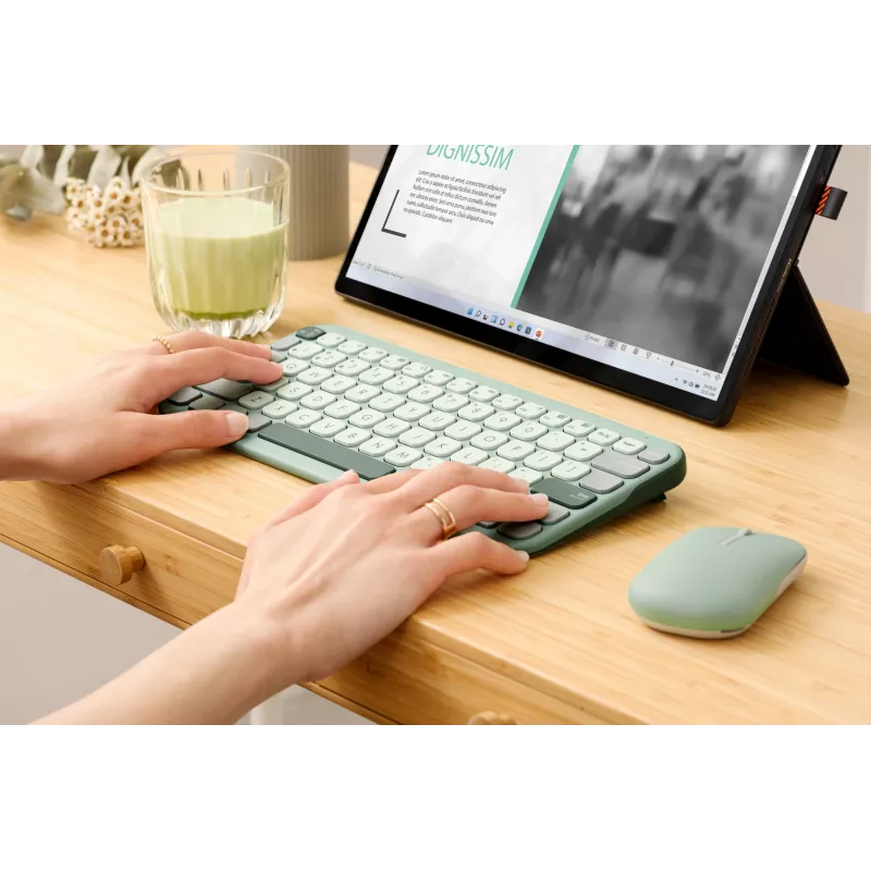 Belaidė Bluetooth klaviatūra ASUS Marshmallow KW100 – US International išdėstymas, kompaktiškas dizainas