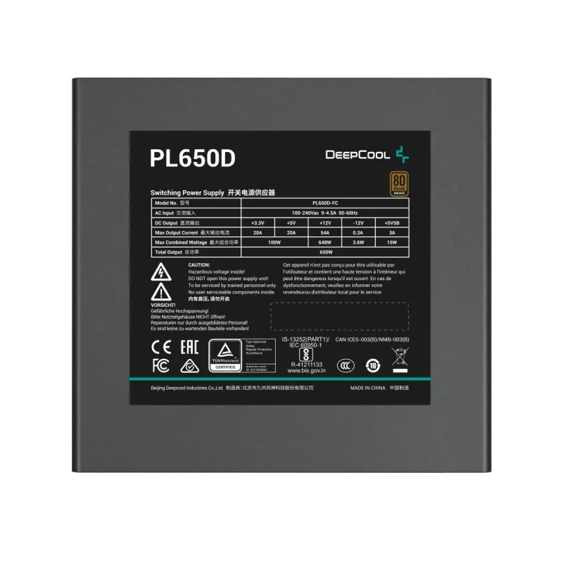 DEEPCOOL PL650D maitinimo blokas 650 W 20+4 pin ATX - baltas