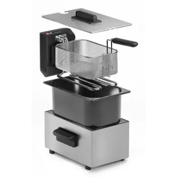 Gruzdintuvė Tristar FR-9334 – vieno krepšelio, 3 l, 2000 W, rotacinis valdymas, sidabrinė