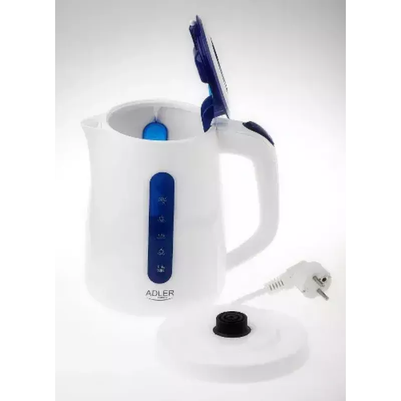 Elektrinis virdulys Adler AD 1234, 1,7 L, 2200 W, balta mėlyna