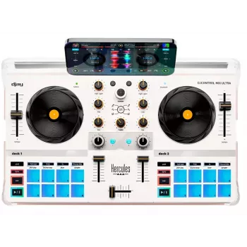 DJ valdiklis Hercules DJControl Mix Ultra - baltas, mobilus Bluetooth valdiklis
