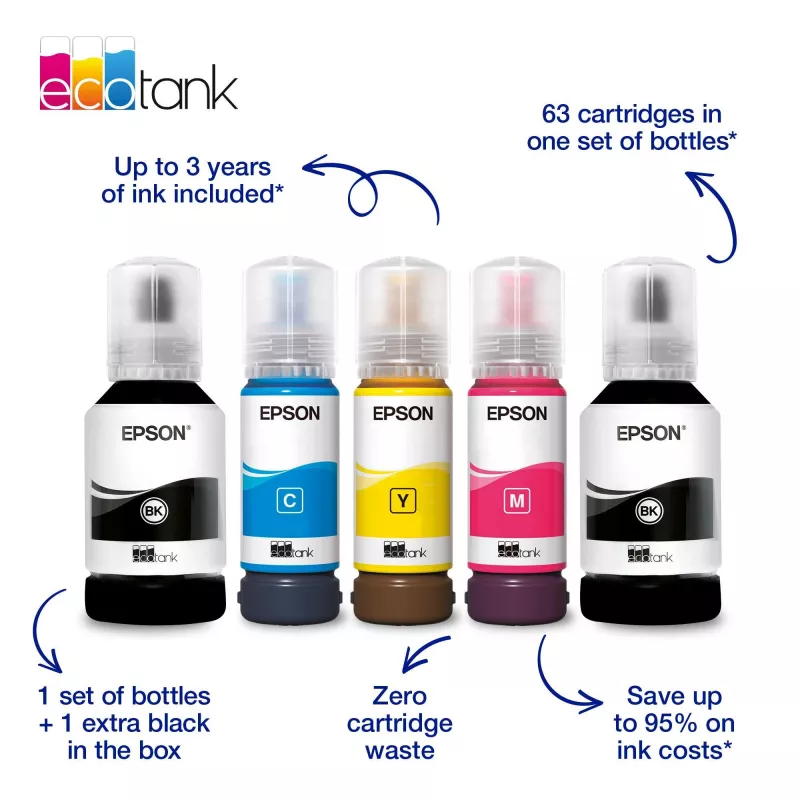 Daugiafunkcis rašalinis spausdintuvas Epson EcoTank L6370 — spalvotas, A4, 4800x1200 DPI, Wi‑Fi, Ethernet