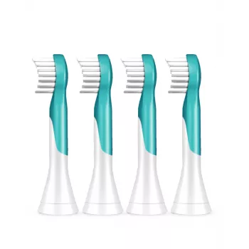Philips Sonicare for Kids keičiamos galvutės HX6034/90 — 4 vnt., mėlynos/baltos, 3 mėn. keitimas