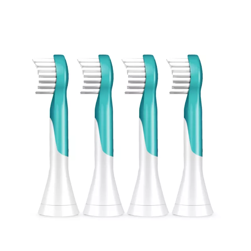 Philips Sonicare for Kids keičiamos galvutės HX6034/90 — 4 vnt., mėlynos/baltos, 3 mėn. keitimas
