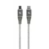 GEMBIRD Premium Cotton Braided USB Type-C į micro-USB įkrovimo ir duomenų laidas, 1,5 m – pilkas