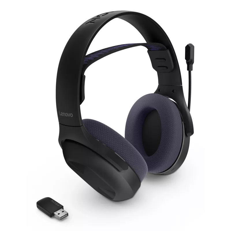 Lenovo Legion H410 belaidės ausinės žaidimams USB Type-C Bluetooth juodos, violetinės