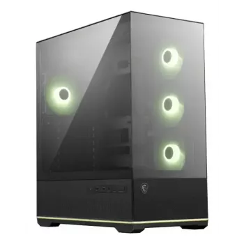 PC korpusas MSI MAG PANO 110R PZ Midi Tower – grūdintas stiklas, ATX, 3x120mm priekiniai ventiliatoriai, USB-C, palaiko 360mm radiatorių