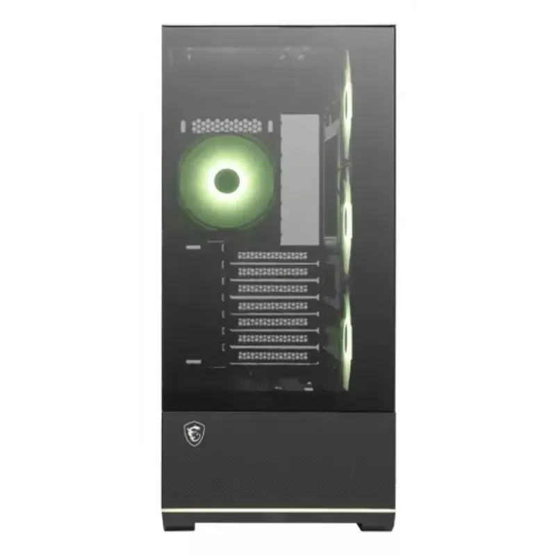 PC korpusas MSI MAG PANO 110R PZ Midi Tower – grūdintas stiklas, ATX, 3x120mm priekiniai ventiliatoriai, USB-C, palaiko 360mm radiatorių