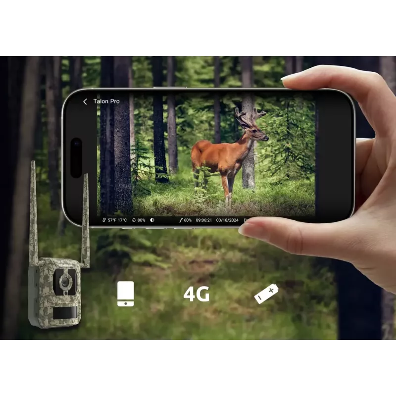 Lauko stebėjimo kamera Reolink Camovue Talon S130 4G LTE, 8 MP, 3840×2160, 95° H × 50.2° V, IP67, įkraunama USB‑C, lauko