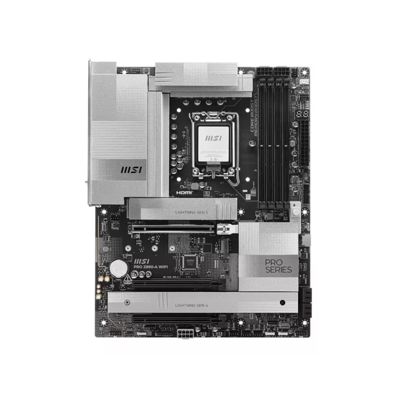 Motininė plokštė MSI PRO Z890-A WIFI Intel Z890 LGA 1851 ATX DDR5, 4 DIMM, 256 GB, Wi‑Fi 7, 5 Gb Ethernet