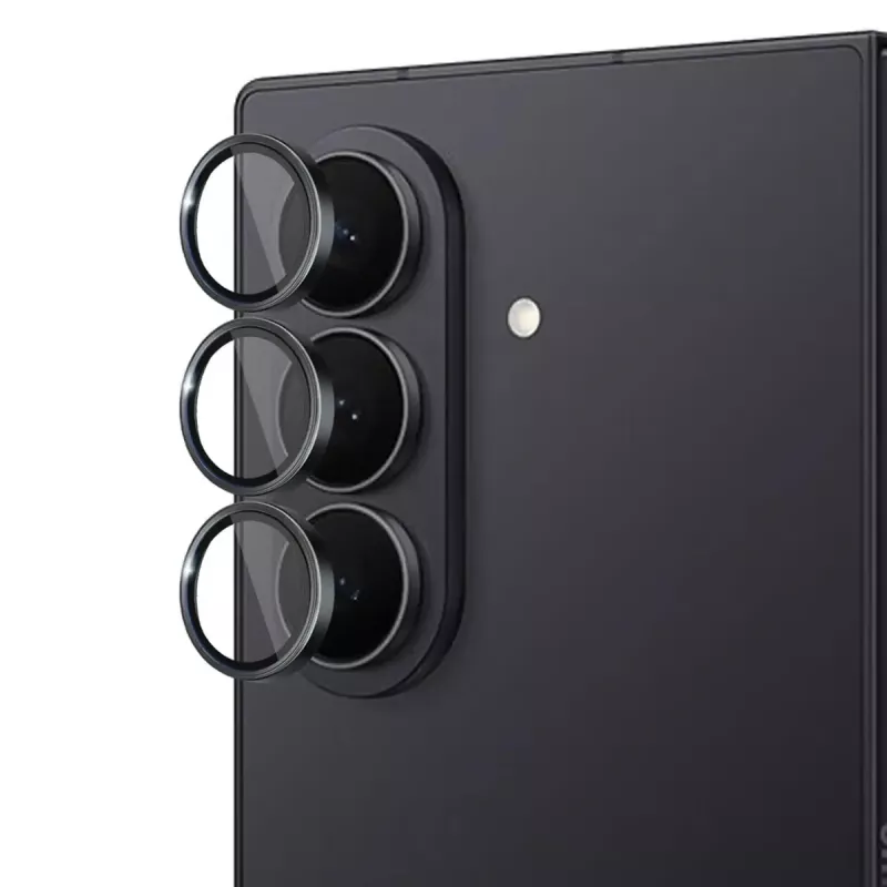 3MK kameros objektyvo apsauginis stiklas Samsung Galaxy Z Fold 7 – grūdintas stiklas, juodas