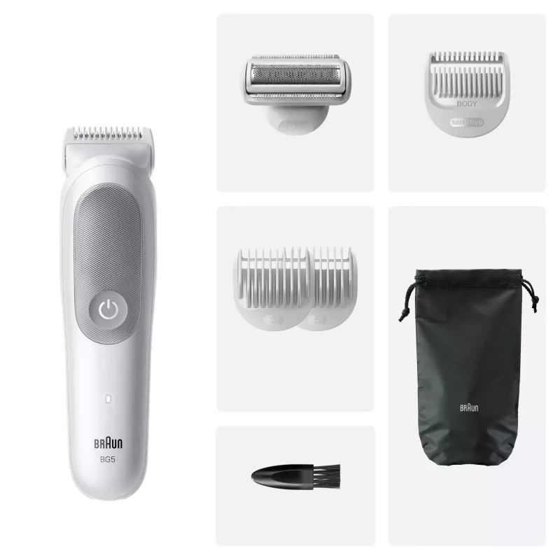 Braun Series 5 kūno groomeris/skustuvas, šviesiai pilkas