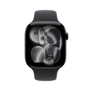 Išmanusis laikrodis Apple Watch Series 11 GPS 46 mm Jet Black Aliuminis korpusas Juodas sportinis dirželis M/L
