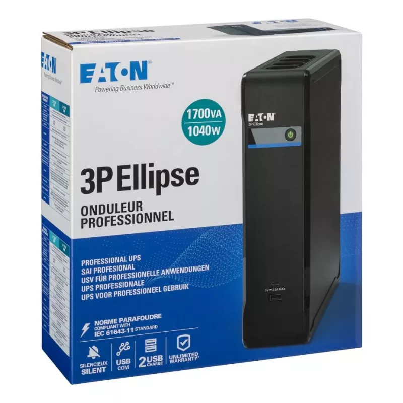 EATON 3P EllIPSe 1700 USB DIN 1700VA/1040V nepertraukiamo maitinimo šaltinis (UPS)