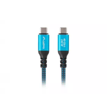 USB-C kabelis LANBERG CA-CMCM-44CU-0005-BK 0,5 m — USB4 Gen 2x2, 40 Gbit/s, 240 W, juodas
