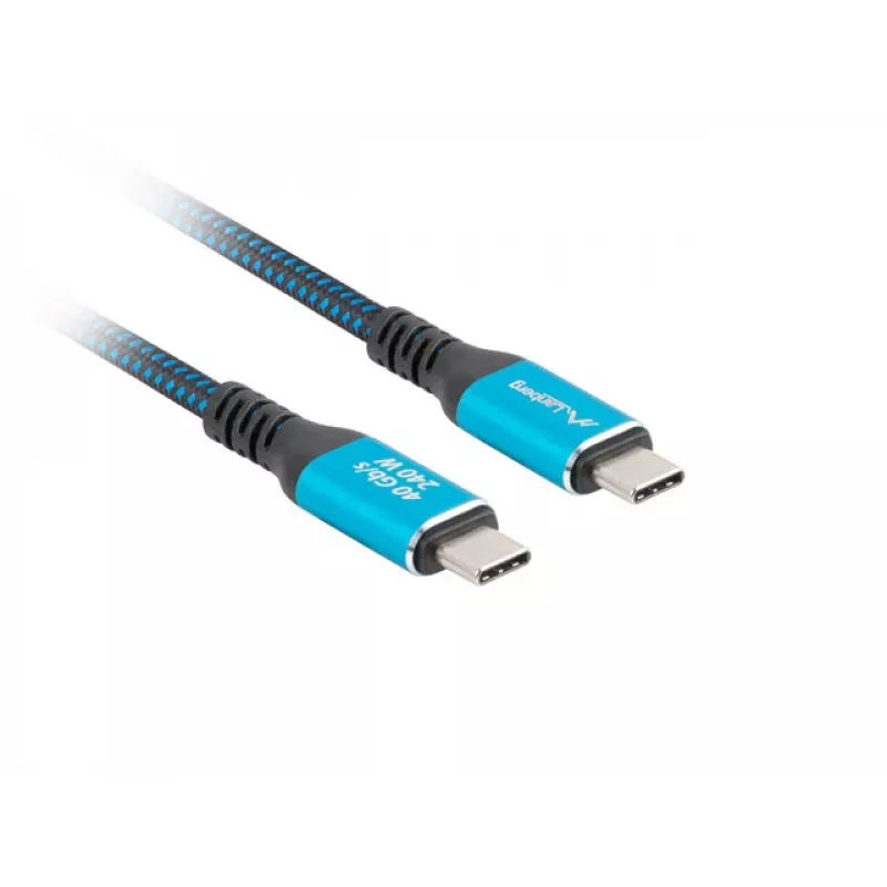Lanberg CA-CMCM-44CU-0005-BK USB-C–USB-C USB4 kabelis, 0,5 m, 240 W, 8K 60 Hz
