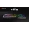 Pilno dydžio laidinė žaidimų klaviatūra Genesis Rhod 530, USB, QWERTY US, membraninė, RGB apšvietimas, 114 klavišų, 1,8 m laidas, juoda