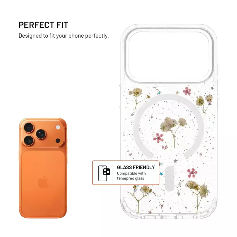 Apsauginis dėklas FIXED MagBloom, skirtas Apple iPhone 17 Pro — TPU, Blush Plum