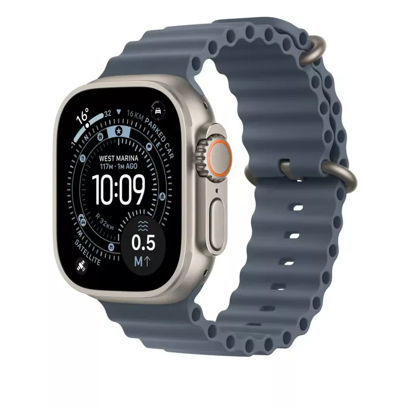 Apple Natural Titanium Finish MGCC4ZM/A mėlynas fluoroelastomerinis dirželis 49 mm