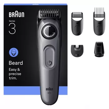 Braun BeardTrimmer 3 80789789 barzdaskutė, AC/Baterija, 20 mm, Juoda
