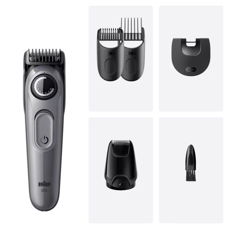 Braun BeardTrimmer 3 80789789 barzdaskutė, AC/Baterija, 20 mm, Juoda