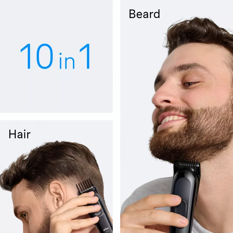 Braun AIO3560 daugiafunkcis kirpimo ir barzdos apipjaustymo rinkinys, juodas, 14 nustatymų, NiMH