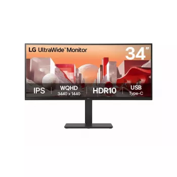 Monitorius LG 34BA75QE-B 34 colių Wide Quad HD (3440 x 1440) IPS lenktas, 5 ms, USB-C, VESA, garsiakalbiai