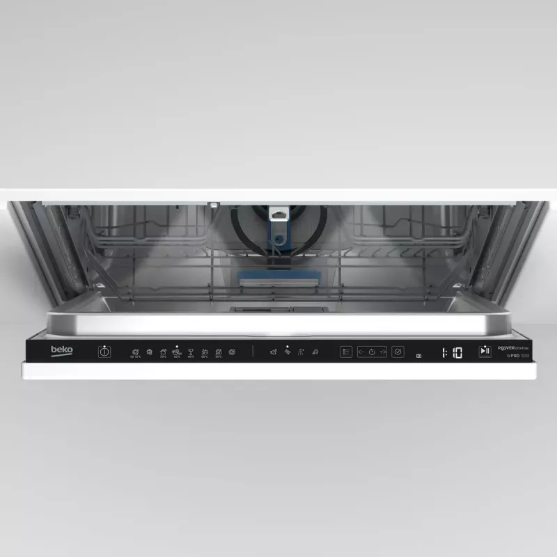 BEKO BDIN38542P įmontuojama indaplovė, 60 cm, 15 komplektų, 8 programos, energijos klasė C, ekranas, AquaStop, balta