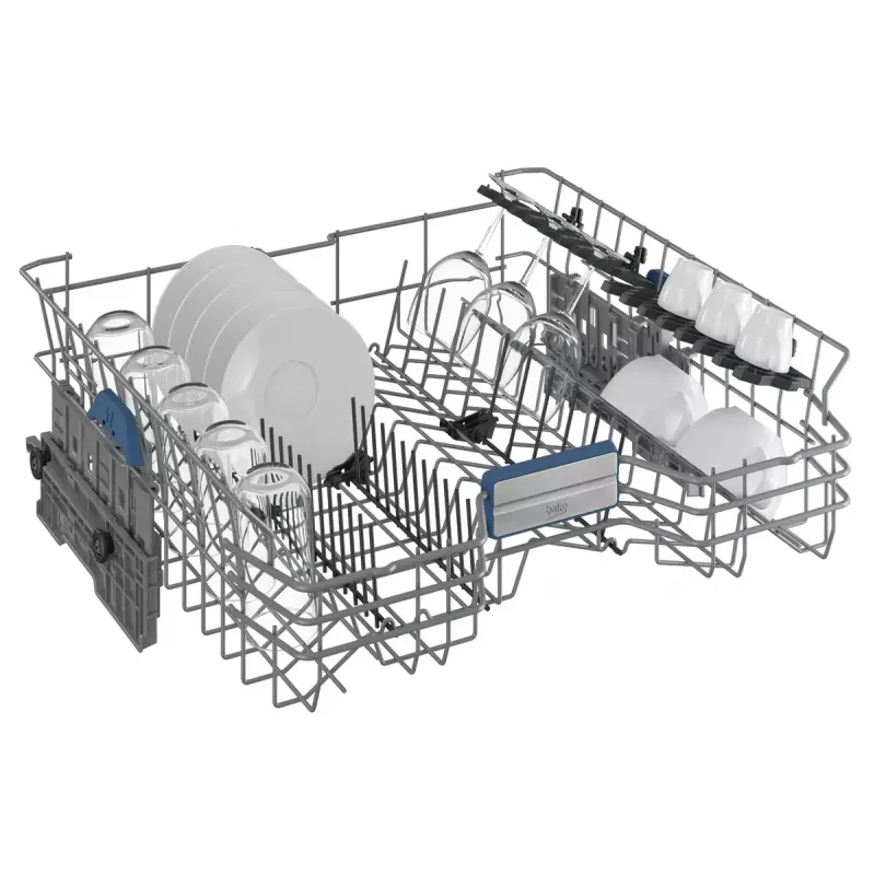 Visiškai įmontuojamas indaplovė BEKO BDIN36532 — 15 komplektų, 60 cm, Nerūdijantis plienas, 45 dB, Energijos klasė D