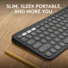 Logitech Pebble Keys 2 K380s belaidė klaviatūra Universal RF Wireless + Bluetooth QWERTY US International Graphite