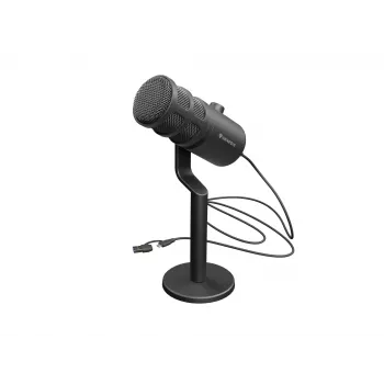 Laidinis PC mikrofonas GENESIS Radium 350D — USB Type-A/Type-C, -48 dB jautrumas, 16–14000 Hz, 2,5 m kabelis, juodas
