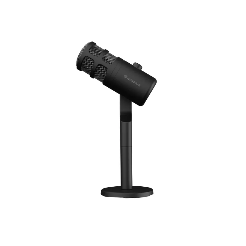 Laidinis PC mikrofonas GENESIS Radium 350D — USB Type-A/Type-C, -48 dB jautrumas, 16–14000 Hz, 2,5 m kabelis, juodas