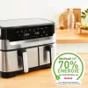 Tefal Dual Easy Fry & Grill EY905D Dviguba 8,3 L 2700 W Karšto oro gruzdintuvė Nerūdijantis plienas