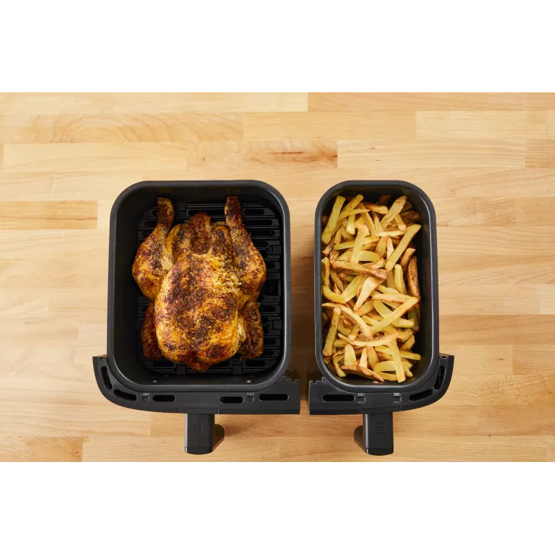 Tefal Dual Easy Fry & Grill EY905D Dviguba 8,3 L 2700 W Karšto oro gruzdintuvė Nerūdijantis plienas