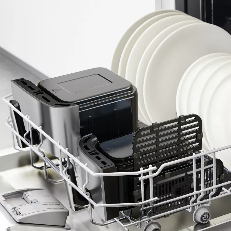 Tefal Dual Easy Fry & Grill EY905D Dviguba 8,3 L 2700 W Karšto oro gruzdintuvė Nerūdijantis plienas