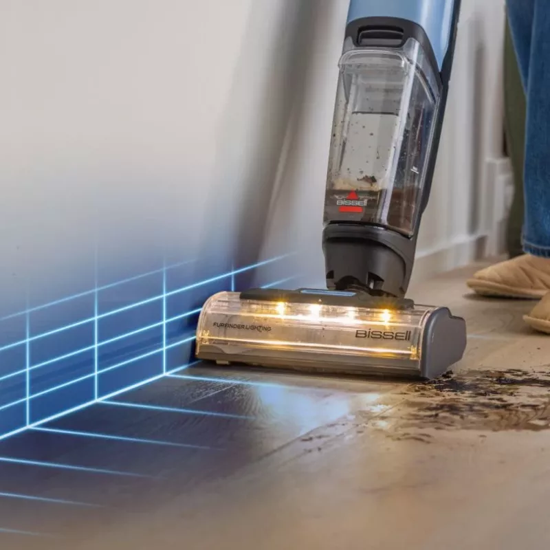 Bissell CrossWave EdgeFind Select vertikalus dulkių siurblys sausam ir šlapiam valymui, bekamerinis, 340 W, juodas, mėlynas