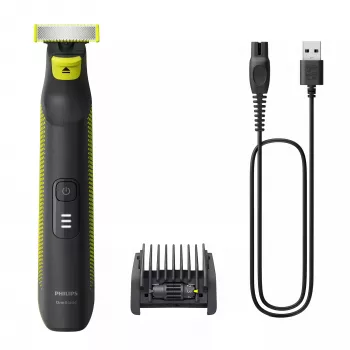 Philips OneBlade Pro Face and Body QP6506/15 5-in-1 reguliuojamos šukos, šlapiam ir sausam naudojimui, LED ekranas