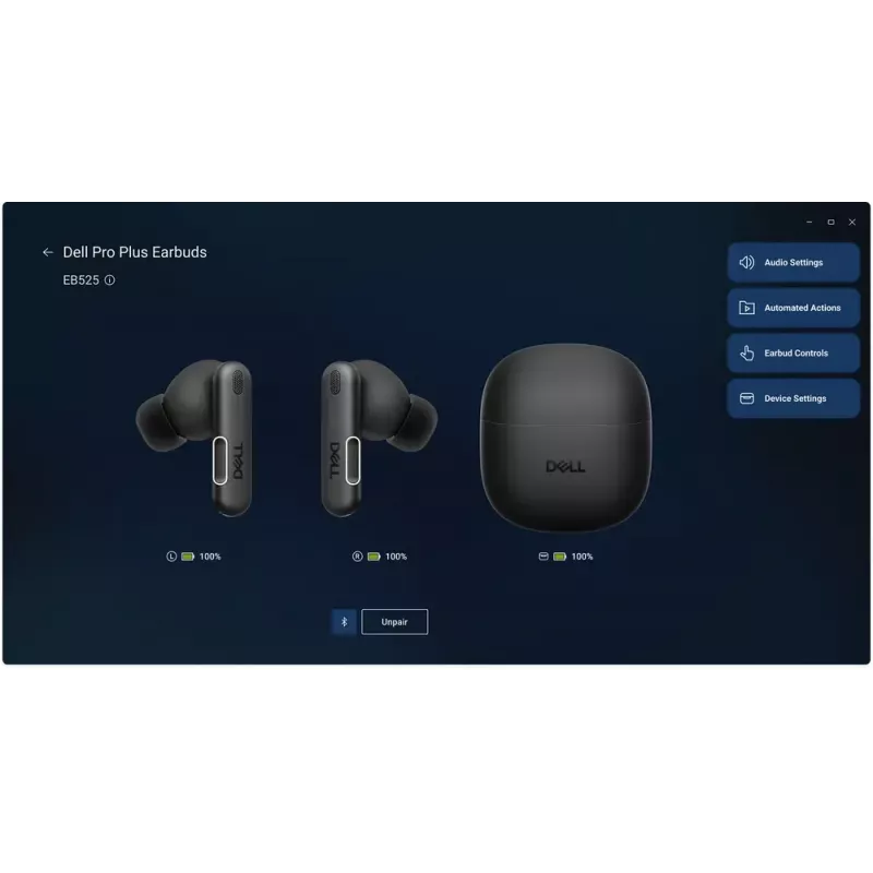 DELL EB525 Belaidės ausinės True Wireless Stereo (TWS) Į ausį Skambučiai/Muzika Bluetooth Juoda