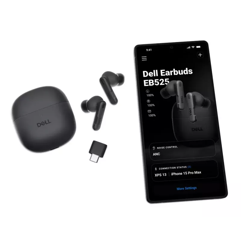 DELL EB525 Belaidės ausinės True Wireless Stereo (TWS) Į ausį Skambučiai/Muzika Bluetooth Juoda