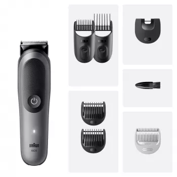 Braun Series 5 AIO5520 All-in-One 7 viename priežiūros rinkinys, belaidis, 14 ilgio pakopų, juodas