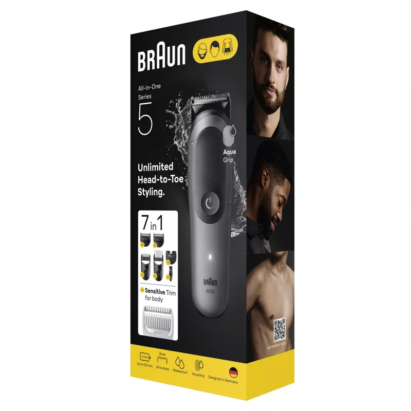 Braun 80789911 plaukų kirpimo mašinėlė/trimeris, tamsiai pilka, 21, ličio jonų (Li-Ion)