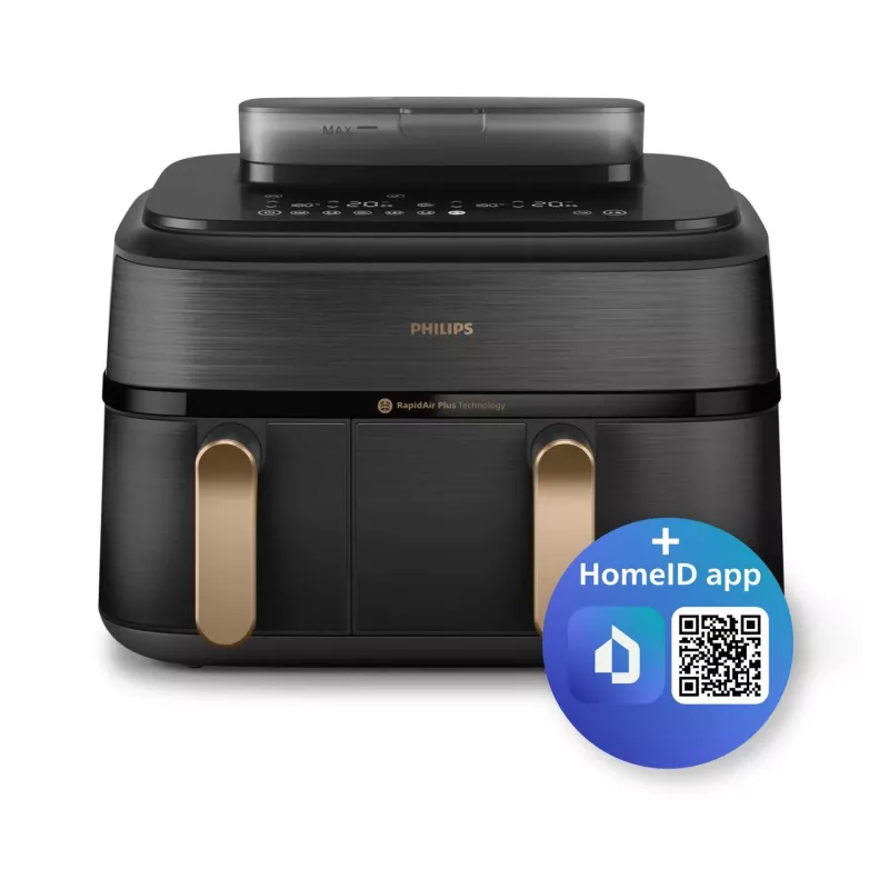 Philips 5000 serijos NA552/00 oro gruzdintuvė 9 L 2750 W dviguba juoda, auksinė