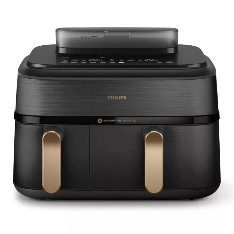 Philips 5000 serijos NA552/00 oro gruzdintuvė 9 L 2750 W dviguba juoda, auksinė
