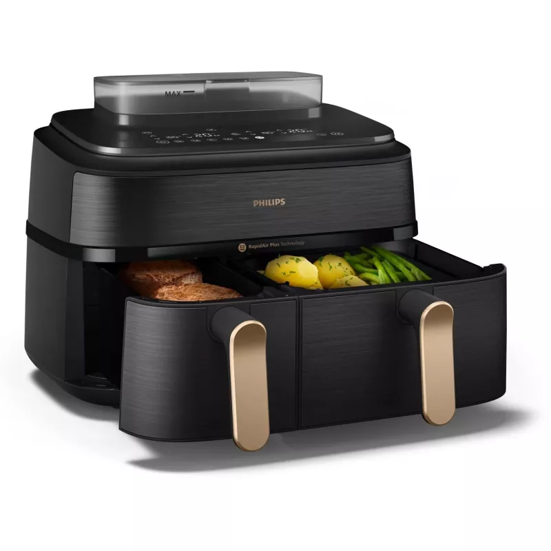 Philips 5000 serijos NA552/00 oro gruzdintuvė 9 L 2750 W dviguba juoda, auksinė