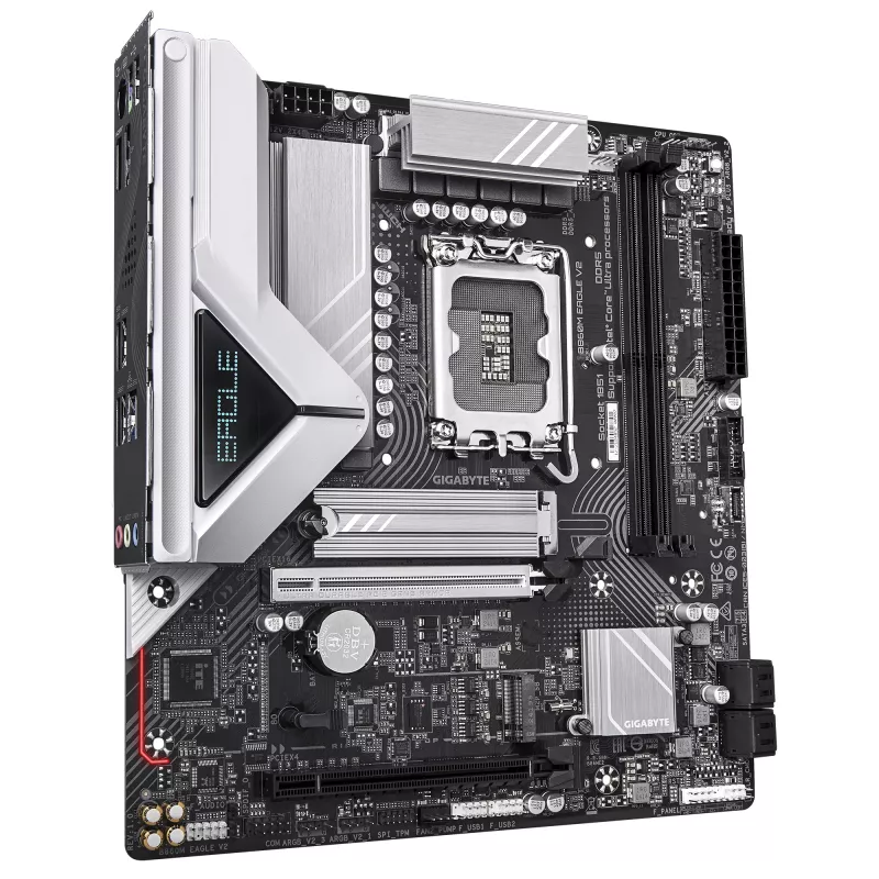 Motininė plokštė GIGABYTE B860M EAGLE V2 — Micro ATX, LGA 1851, Intel B860, 2x DDR5 iki 9066MHz, PCIe 5.0, 2.5GbE